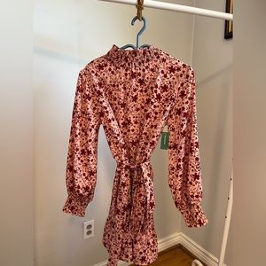 TWIK NWT Pink and Burgundy cinched waist dress